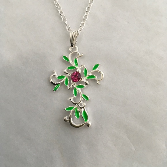 Fashion Cross Gem Necklace - Picture 2 of 7